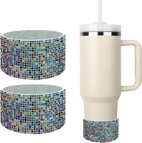 Vista 21 de Bling - Bota protectora de silicona con purpurina, compatible con Stanley Tumbler de 20 a 40 onzas y botella de agua Hydro Flask de 12 a 24 onzas