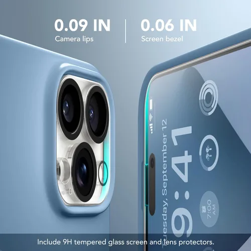 Vista 1240 de GONEZ Funda magnética para iPhone 14, compatible con Magsafe, con protector de pantalla + protector de cámara, forro de microfibra antiarañazos