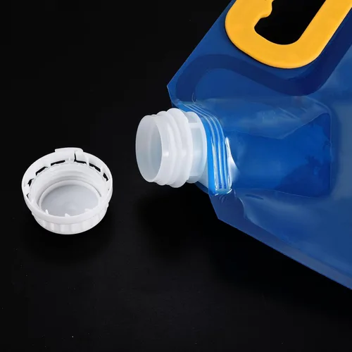 Vista 4 de PATIKIL Bolsa plegable para contenedores de agua de 1.3 galones, paquete de 2 jarras de almacenamiento de plástico plegables para camping