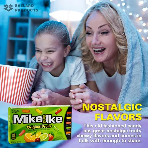 Vista 5 de Mike and Ike - Variedad de dulces masticables para cine – Paquete de dulces antiguos con bolsa de bolsillo Ballard Products