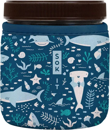 Vista 202 de Sok It IceCreamSok Cubierta de Neopreno Aislante (Floral Abstracto, Pintas de Helado Rectas)