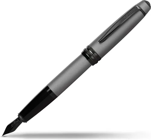 Vista 15 de Cross Bailey - Pluma estilográfica recargable presentada en una caja de regalo premium - Punta mediana, tinta negra, gris mate