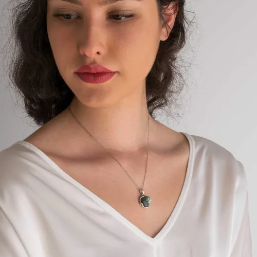 Vista 23 de 925 Sterling Silver Gemstone Necklaces for Women - Birthstone - Silver Pendant Necklaces - Statement Necklace Silver - Everyday Jewelry Silver