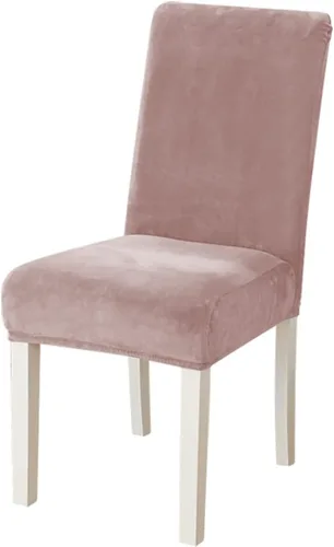 Vista 8 de Juego de 2 fundas de terciopelo para sillas de comedor, 4, 6, 8, elásticas, gruesas, fundas protectoras suaves para sillas Parson, fundas Beige