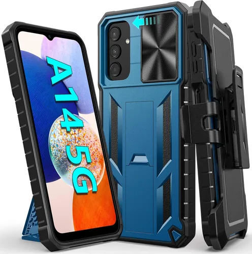 Vista 10 de FNTCASE Case for Samsung Galaxy A14-5G: Military Grade Drop Proof Protection Rugged Protective A14 Cell Phone Cover with Belt Clip Holster Kickstand