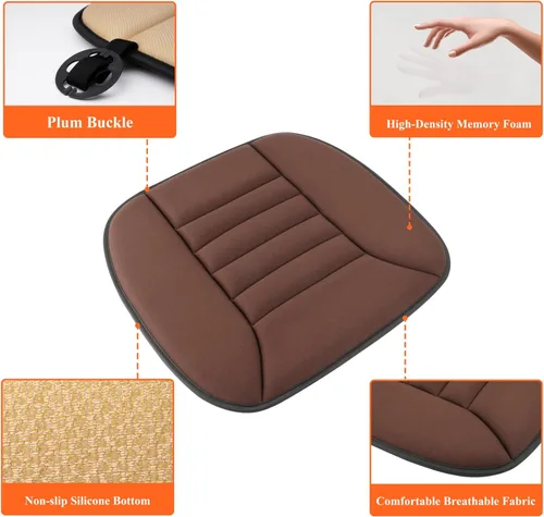 Vista 4 de kingphenix Cojín de asiento de automóvil con espuma viscoelástica de confort de 1.2 pulgadas, cojín de asiento para automóvil y silla de oficina