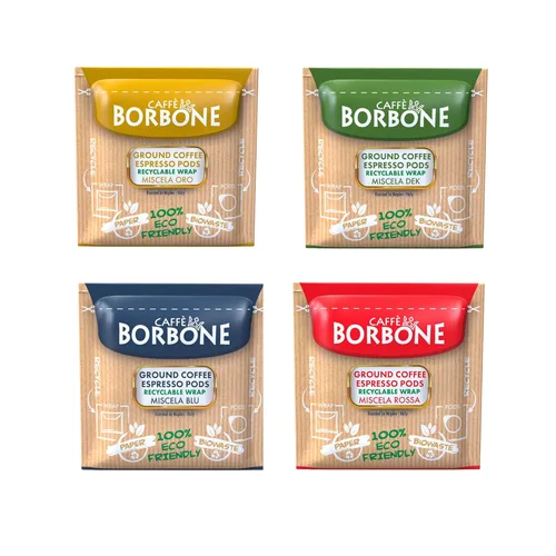 Vista 12 de Caffè Borbone Cápsulas de papel espresso, mezcla negra, intensa y robusta, cápsulas ESE de tostado medio, auténtico espresso italiano, 50
