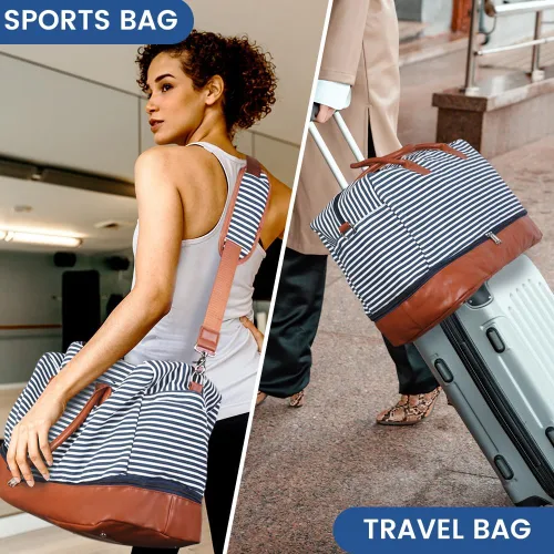 Vista 6 de Bolsa de lona para mujereshombres, bolsas deportivas de gimnasio