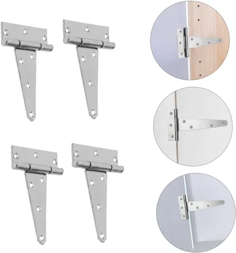 Vista 6 de Gadpiparty 5 juegos de bisagra en T Bisagra de puerta de vidrio Bisagra de puerta de servicio pesado Bisagras de puerta decorativas Bisagras
