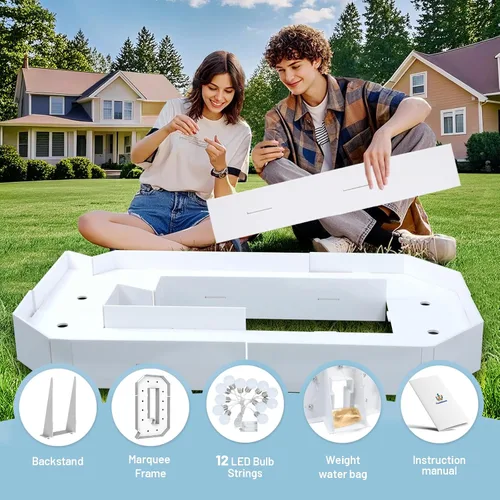 Vista 119 de Marquesina de 3 pies con números iluminados 0, decoración de fiesta, letras grandes iluminadas con bolsa de agua pesada, juego de tablas de espuma