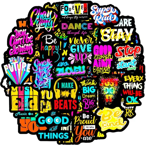 Pegatinas motivacionales 100 piezas Paquete de pegatinas inspiradoras, pegatinas de afirmación positiva, frase de cita vibrante, pegatinas de vinilo