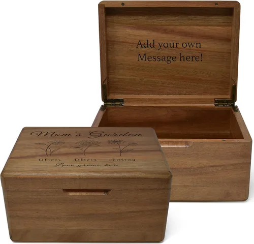Jardín de la madre para mamá – Regalo personalizado para mamá, regalos de jardín personalizados para abuelas, flores de nacimiento, caja de memoria,