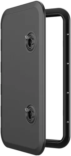 Vista 21 de SEAFLO Escotilla de acceso rectangular para cubierta de barco marino - Blanco/Negro, con cerradura y llave/Regular