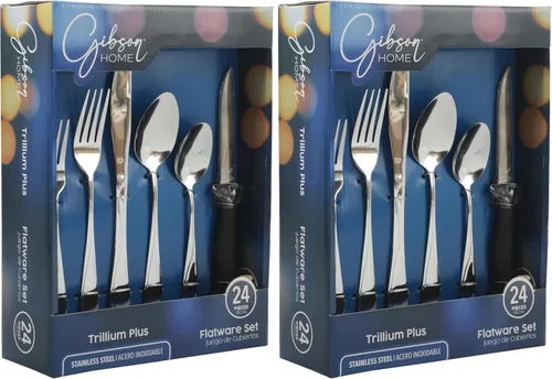 Vista 7 de Gibson Home Landsworth - Juego de utensilios para servir de acero inoxidable de 5 piezas, cucharón, cuchara ranurada, espumadera, volteador, cuchara