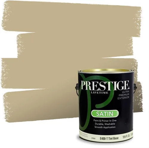Vista 163 de PRESTIGE Pinturas de pintura exterior e imprimación en uno, 1 galón, plano, combinación comparable de Benjamin Moore* Manzanilla*