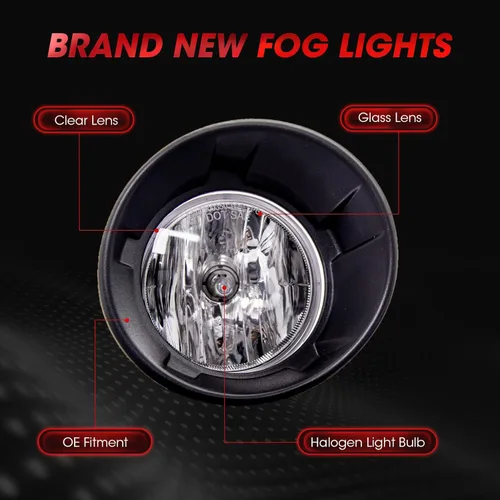 Vista 3 de Reemplazo de montaje de luz antiniebla para Chevy Camaro 2010 2011 2012 2013 con bombillas halógenas y bisel negro (lente transparente)