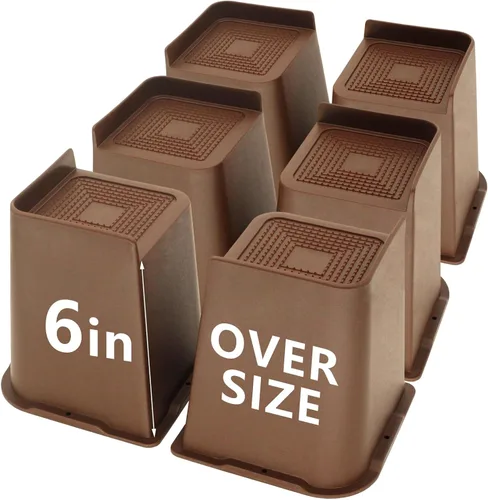 Vista 20 de Elevador de Cama de 8 Pulgadas de Alta Resistencia, 4 Paquetes de Elevador de Muebles Extra Grandes, Elevador de Cama Negro para Mesa, Sofá, Silla