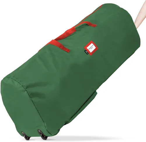 Vista 9 de Bolsa de almacenamiento para árbol rodante Handy Laundry - Para árbol de Navidad artificial de 9 pies. Bolsa con cierre, asas de transporte y ruedas