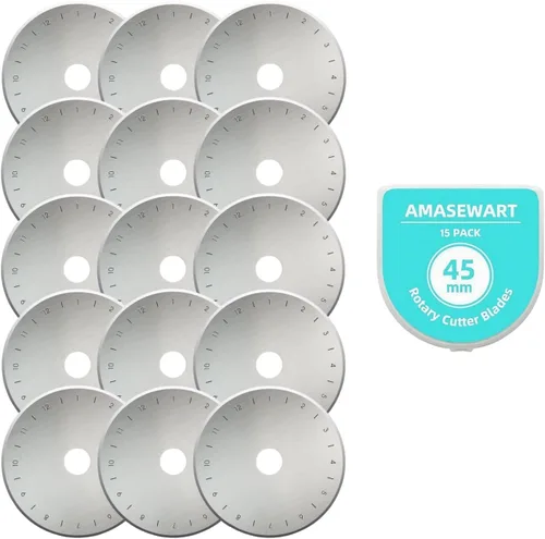 AMASEWART Cuchillas de cortador giratorio de 45 mm para Fiskars Olfa, cuchillas giratorias de repuesto para tela, acolchado, costura y manualidades