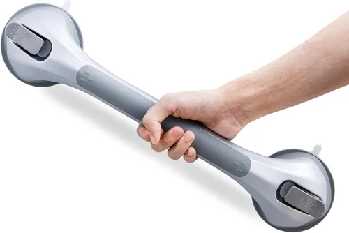 Vista 11 de LEVERLOC Barras de agarre para bañeras y duchas, mango de ducha de 17 pulgadas con fuertes ventosas, pasamanos de baño, agarre de seguridad