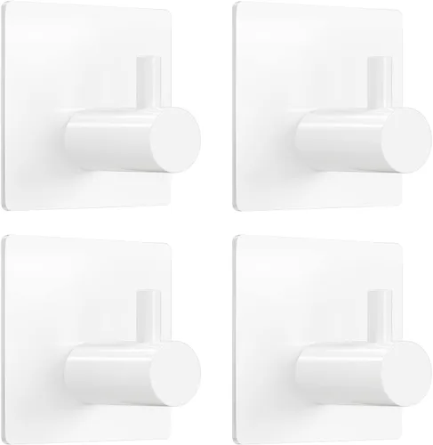 Vista 10 de VIS'V Ganchos adhesivos para toallas, impermeables, para pared de ducha, 2 tiras adhesivas adicionales, color negro, 4