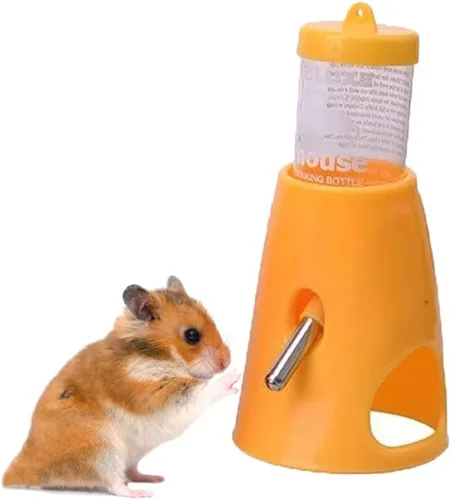 Vista 5 de Litewoo Botella de agua de hámster 2 en 1, bebedor automático y cabina, se adapta a hámster sirio, ratón, jerbo, ratones, chinchilla, animal pequeño