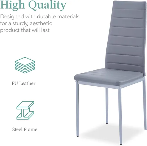 Vista 19 de Juego de comedor de 5 piezas para 4 mesas de comedor de mármol con sillas, mesa de cocina rectangular y sillas para cocina del hogar, comedor