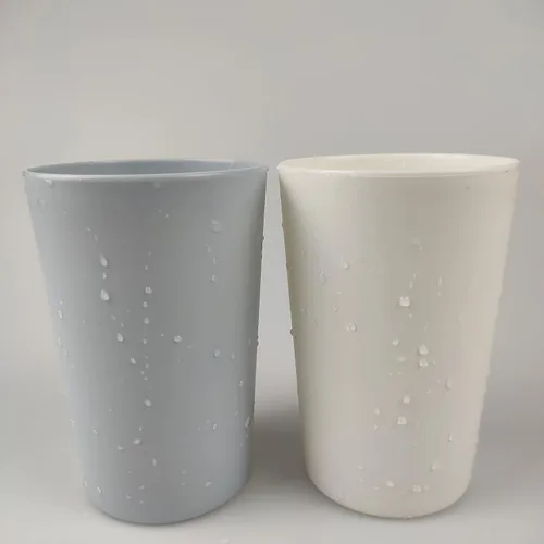 Vista 8 de Taza simple para beber, vaso de plástico para el hogar, soporte para cepillos de dientes para parejas, gran capacidad de 10 onzas (azul y blanco)