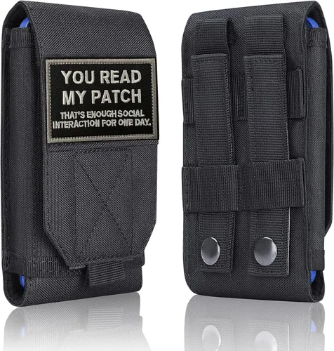Vista 15 de Funda táctica negra Molle impermeable para teléfono celular, funda resistente para iPhone 11, 12, 13 Pro Max, menos de 6.7 pulgadas