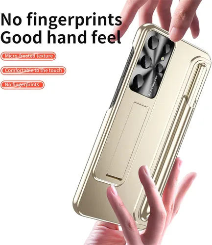 Vista 6 de Funda para Galaxy S23 Ultra, S23 Ultra con soporte para S Pen y soporte, funda protectora para Samsung Galaxy S23 Ultra 5G (dorado)