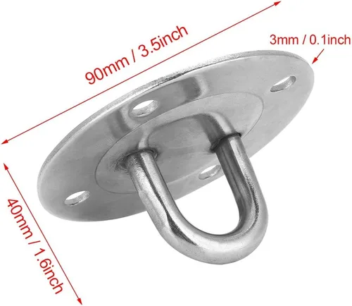 Vista 5 de Dioche Ganchos de columpio de alta resistencia con accesorios de acero inoxidable, capacidad de 1,102.3 lbs con 2 Mont 8 pernos