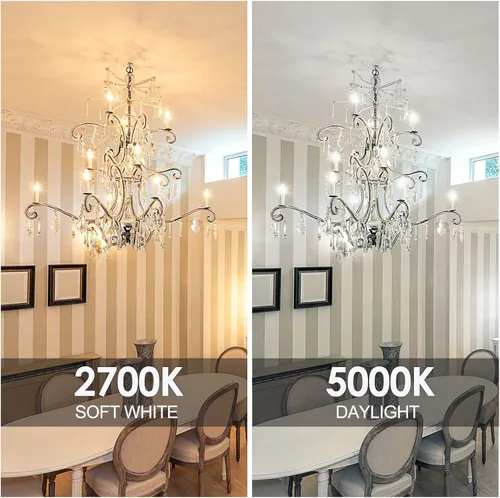 Vista 4 de Energetic - Bombillas LED B10 E12 para candelabros equivalentes a 60 W, bombillas LED regulables, blanco suave 2700K, 500 lúmenes, 5 W CRI 80+