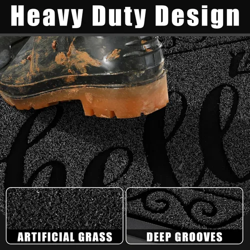 Vista 2 de Yimobra Tapetes de bienvenida para puerta delantera, 29.5 x 17 pulgadas, resistente, impermeable, para puerta exterior, entrada exterior