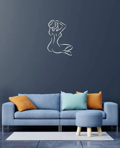 Vista 4 de Naked girl wall decor bathroom mural bedroom wall decal romantic wall sticker m297 (31 in x 22 in, black)