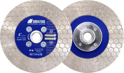 Vista 10 de SHDIATOOL Hoja de sierra de diamante de 4 pulgadas, rueda de disco de molienda de corte de azulejos de 4.134 in para piedra artificial de granito