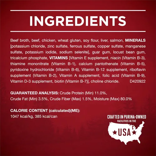 Vista 5 de Purina ONE Alimento húmedo para perros con alto contenido de proteínas True Instinct Cortes tiernos en salsa de comida para perros con carne de res