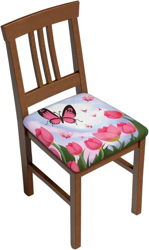 Vista 21 de Juego de 2 fundas de asiento extraíbles para silla de comedor, diseño de bandera americana, fundas elásticas para silla de oficina, cocina