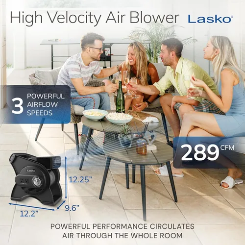 Vista 5 de Paquete de ventilador de utilidad giratorio de alta velocidad y ventilador de pedestal oscilante Lasko