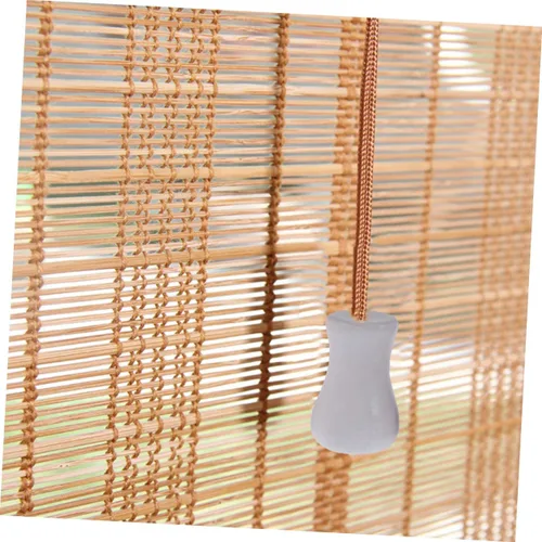 Vista 3 de Borlas de cordón de madera para persianas de ventana, pomos de cordón blanco para persianas