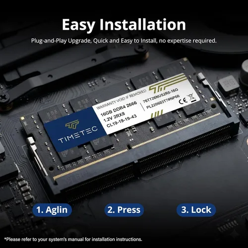 Vista 4 de Timetec 16GB DDR4 2666MHz (PC4-2666V) PC4-21300 SODIMM Laptop RAM - Módulo de memoria sin búfer de 260 pines 1.2V CL19 sin ECC para computadora