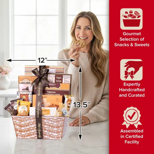 Vista 8 de Broadway Basketeers Condolences - Cesta de regalo gourmet, canastas de regalo de comida Kosher para la entrega, caja de paquete de cuidado perfecto