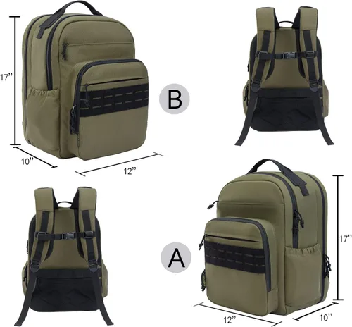 Vista 5 de VEAGIA Mochila de Campo de Tiro Bolsa de Polígono de Tiro para Pistolas y Municiones Fundas de Pistolas con Cremalleras con Cierre Antiexplosión