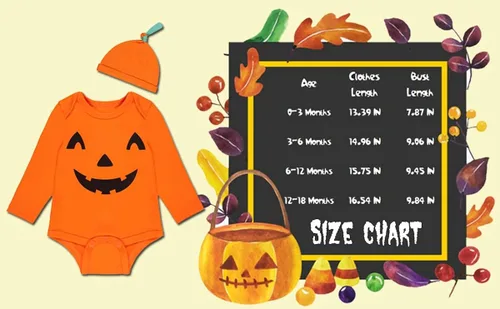 Vista 6 de Little Fancy Mameluco de calabaza con sombrero para bebé recién nacido