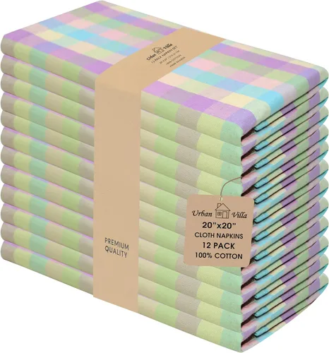 Vista 21 de Urban Villa Juego de 6 servilletas de tela blancas (18 x 18 pulgadas) 100% algodón absorbente, lavable, duradero, reutilizable, ideal