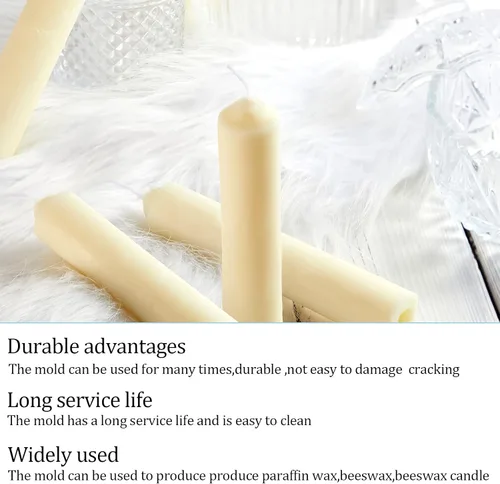 Vista 4 de Molde de vela cónica de 2 piezas para hacer velas de emergencia y velas de mesa con mechas de alambre, kit de herramientas