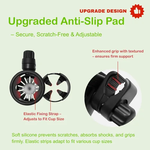 Vista 5 de Lusinus Soporte para taza y teléfono con abrazadera giratoria 360 compatible con cochecito YOYO, compatible con botellas, tazas de café, teléfonos