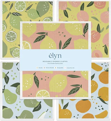 Vista 9 de ELYN Paños de cocina suecos, paños de esponja reutilizables y lavables, toallas de papel absorbentes para limpieza de cocina, platos, encimeras