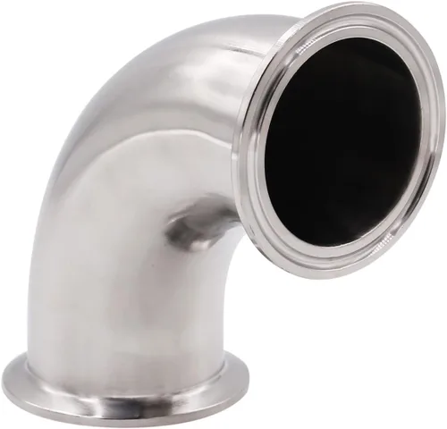 Vista 5 de DERNORD Codo sanitario de virola de tubo de 1" OD de 90 grados con 2 juntas de silicona SUS304 Tri Clamp 1,5 pulgadas