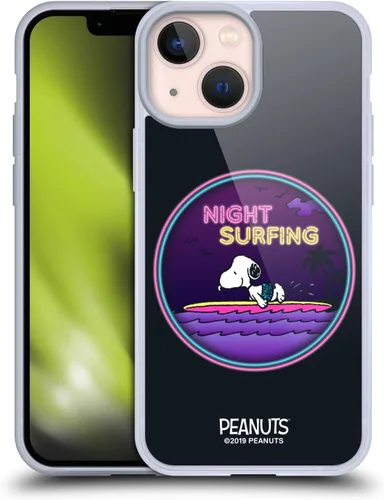Vista 69 de Head Case Designs Funda de gel suave con licencia oficial de Peanuts Tropical Surf Snoopy Aloha Disco compatible con Apple iPhone 13 Mini