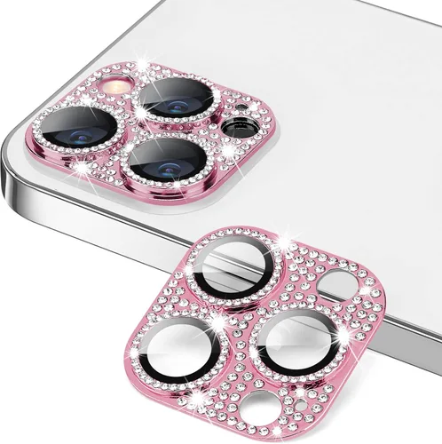 Vista 20 de Protector de lente de cámara para iPhone 13 & iPhone 13 Mini, brillante con diamantes de imitación 3D con purpurina, cubierta de cámara de vidrio